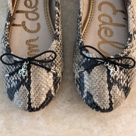 New ‘Sam Edelman’ | ‘Felicia’ Snake Print Leather Ballet Flat - Picture 12 of 12